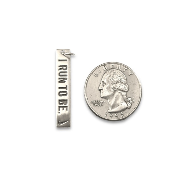 Tiffany & Co. 925 Silver “I Run To Be” 2010 Nike Women’s Marathon Bar Pendant - Picture 2 of 3